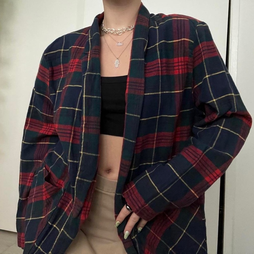 Vintage Plaid Lightweight Blazer